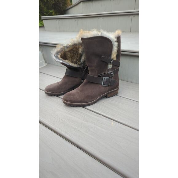 Andrew Marc Hudson brown Suede Buckle boots 6.5  Size 6 1/2 - Picture 13 of 16